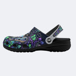 Psychedelic Mushroom Forest Moth Retro Print Clogs