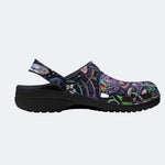 Mushroom Forest Death Moth Print Clogs