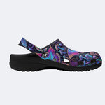 Forest Mystery Moth Print Clogs