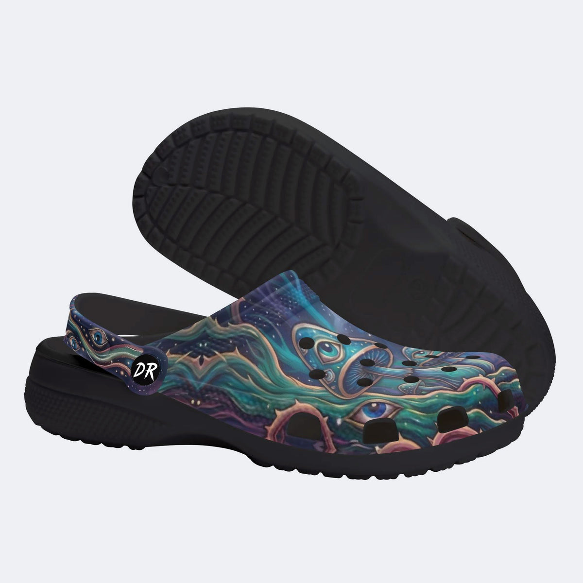 Psychedelic Forest Mushroom Print Clogs