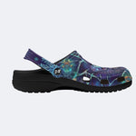 Ice Crystal Light Moth Print Clogs