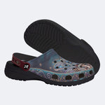 Vintage Mushroom Forest Moth Print Clogs