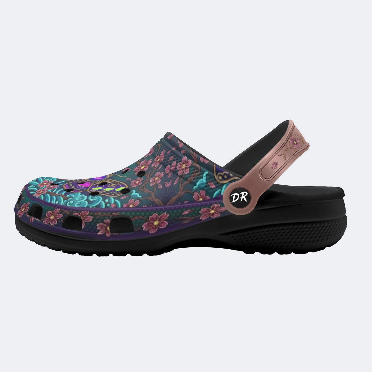 Cherry Blossom Moth Print Clogs