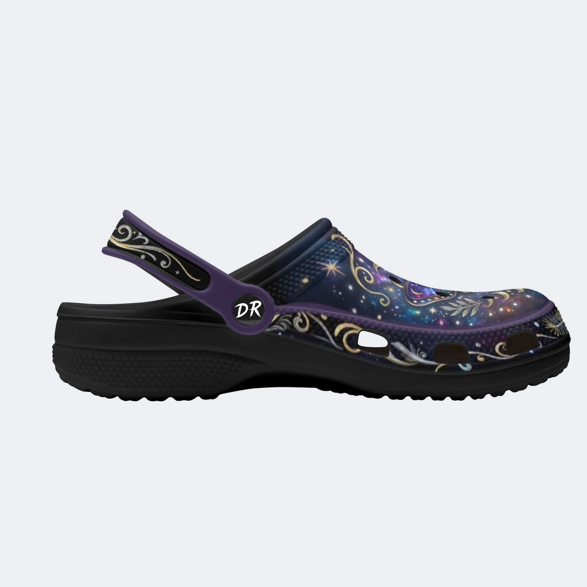 Jewel Moth Vintage Wreath Print Clogs