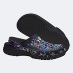 Jewel Moth Vintage Wreath Print Clogs