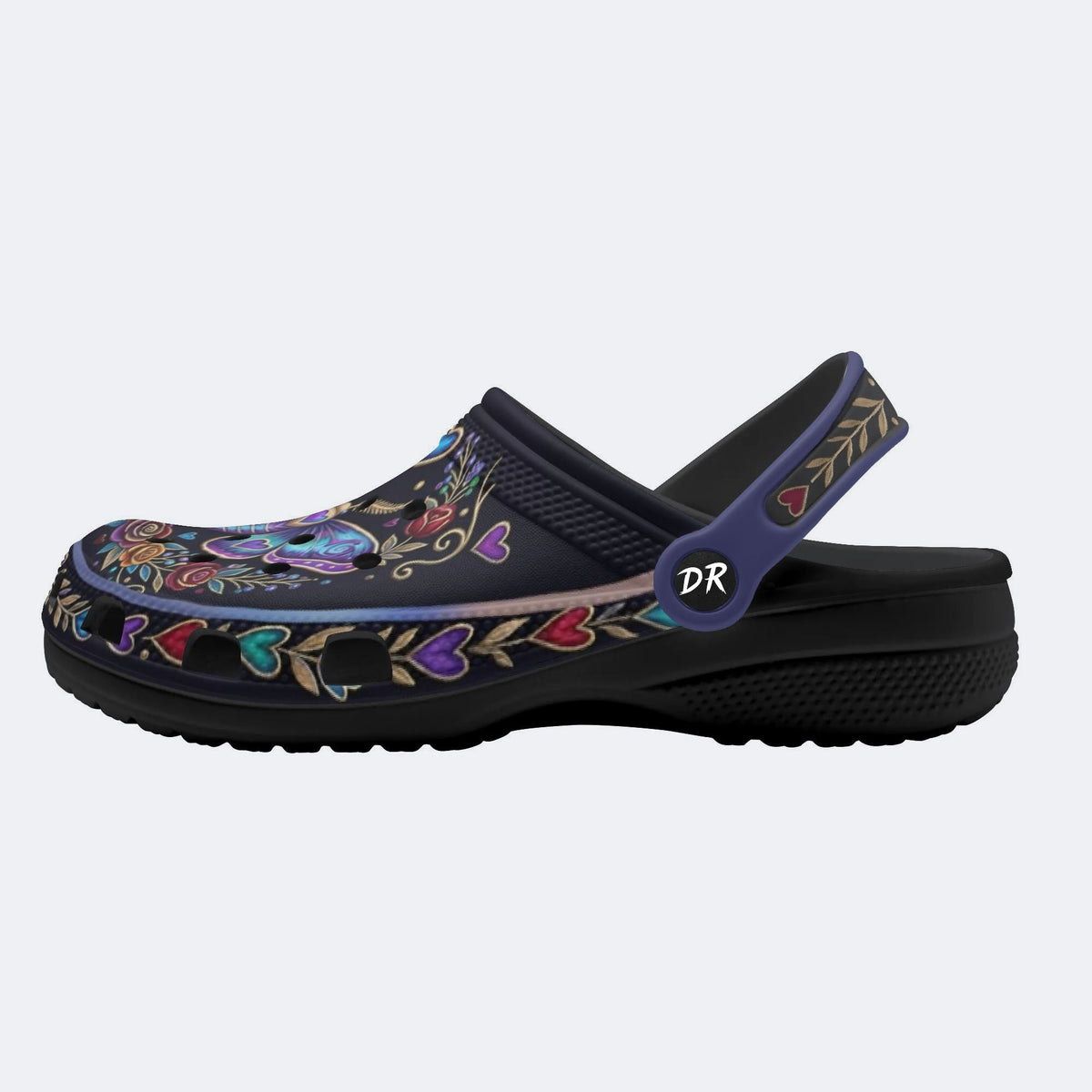 Vintage Moth Rose Print Clogs