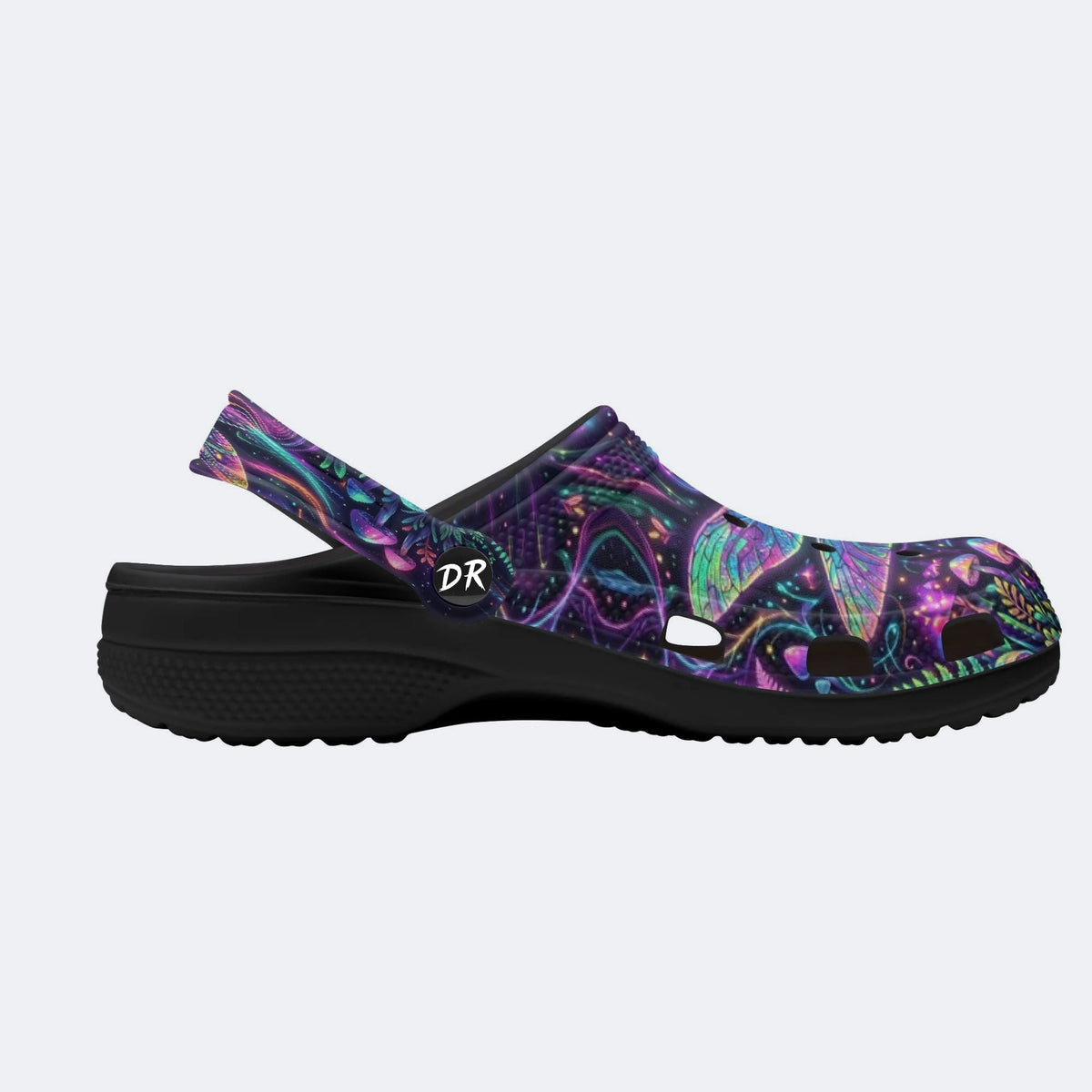 Psychedelic Dragonfly Print Clogs