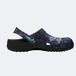 Glowing dragonfly Print Fleece-Lined Clogs