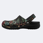 Jewel Dragonfly Vintage Wreath Print Clogs
