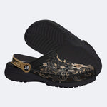 Ornate Celestial Floral Print Fleece-Lined Clogs