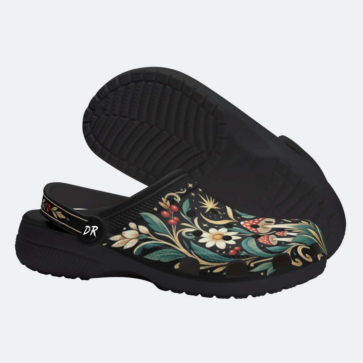 Luxury Boho Mushroom Print Clogs