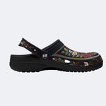 Ornate Songbird Botanical Print Fleece-Lined Clogs