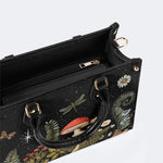 Starry Night Mushroom Moth Print - Leather Handbag