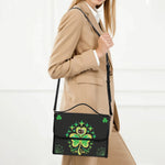 Shamrock Print - Leather Satchel Bag