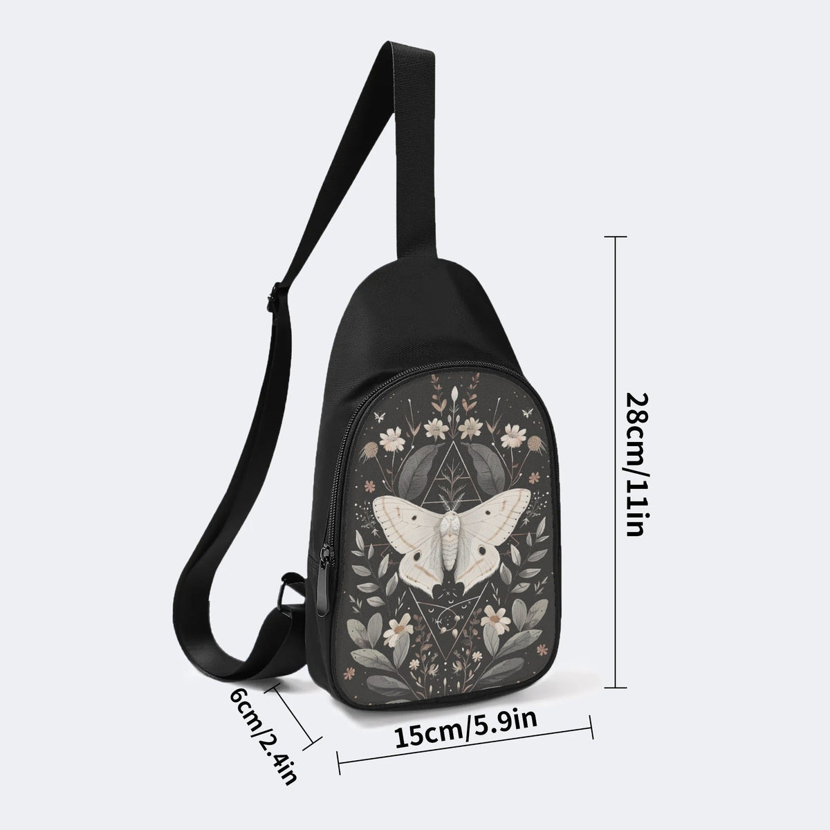 Vintage Floral Moth Print - Chest Bag