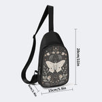 Vintage Floral Moth Print - Chest Bag