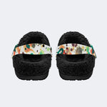 Unisex Ink Print - Fur Lined Slippers/Sandals