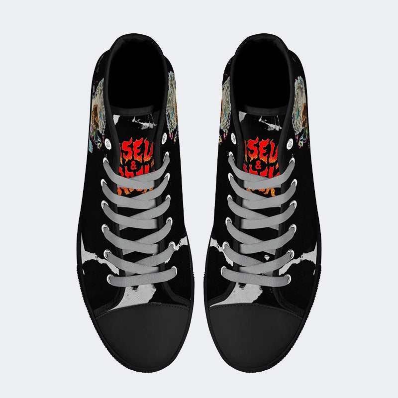 Unisex Skull&Letter Print- High Top Canvas
