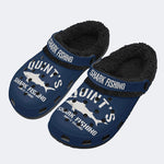 Quint's Shark Fishing Jaws Print - Fur Lined Slippers/Sandals