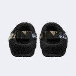 Retro Horror Skull Print - Fur Lined Slippers