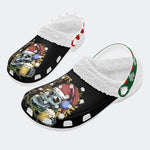 Christmas Skull Art Print - Fur Lined Slippers/Sandals