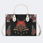 Vintage Death Moth Print - Leather Handbag