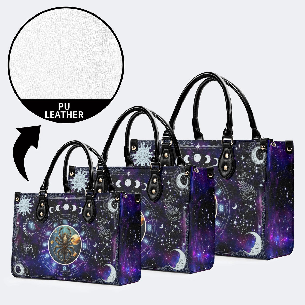 Scorpio Starry Sky - Leather Handbag