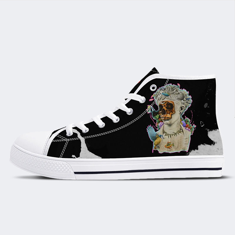 Unisex Skull&Letter Print- High Top Canvas