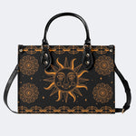 Retro Sun Print - Leather Handbag