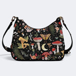 Starry Mushroom Print - Leather Crossbody Bag