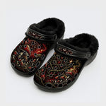 Strange Mushroom Forest Print Fleece-Lined Clogs