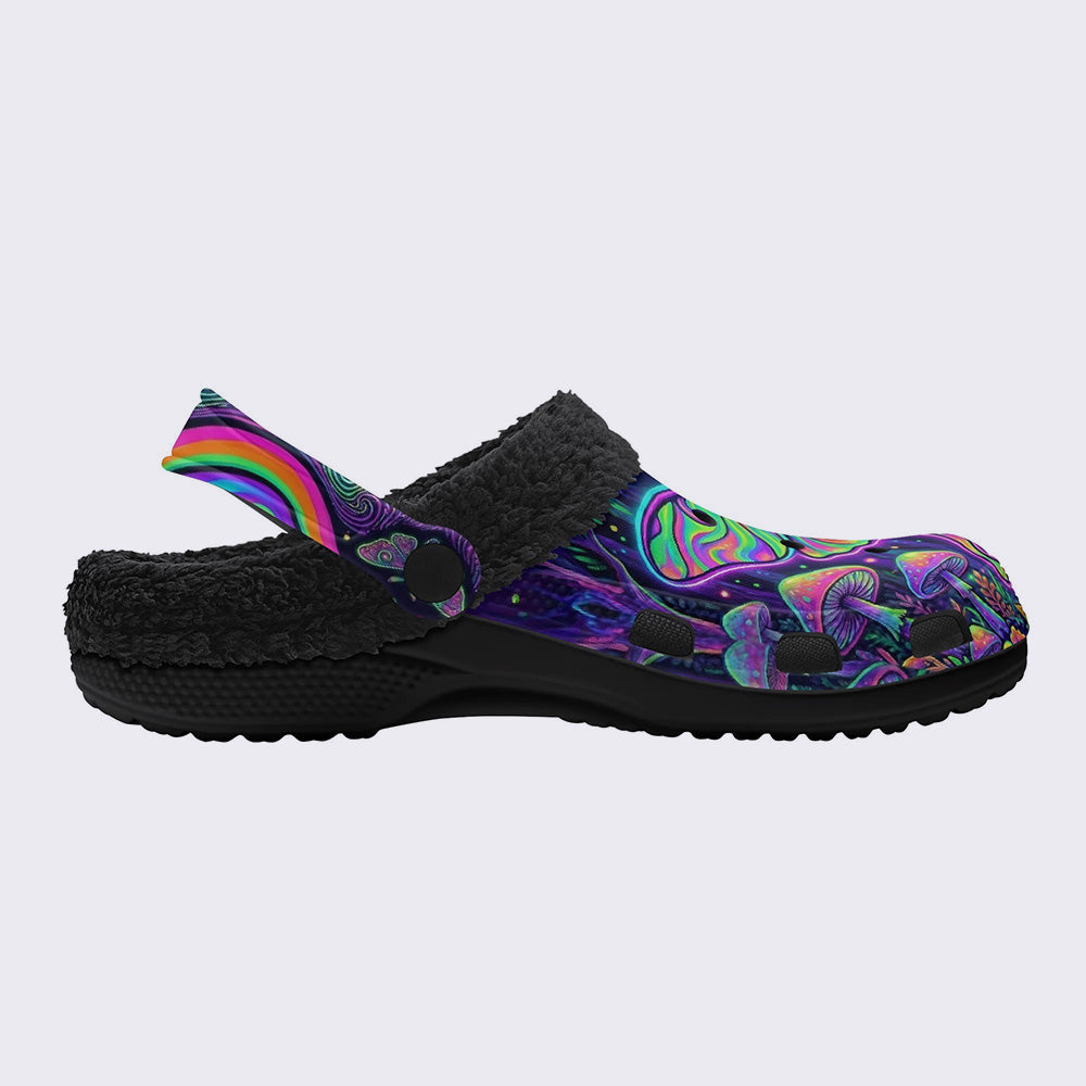 Flowing Color Psychedelic Moth Fleece-Lined Clogs