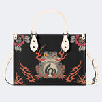 Japanese Style Frog Print - Leather Handbag