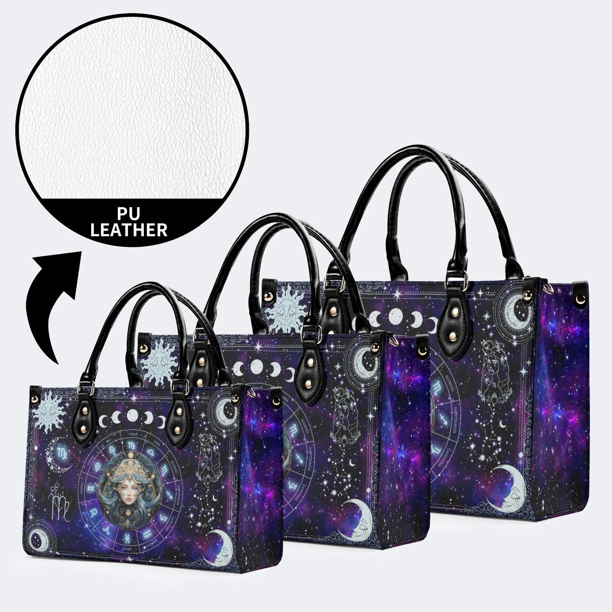 Virgo Starry Sky - Leather Handbag