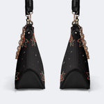 Vintage Moon Moth Print - Leather Crossbody Bag