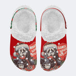 Christmas Horror Ghostface Print - Fur Lined Slippers/Sandals