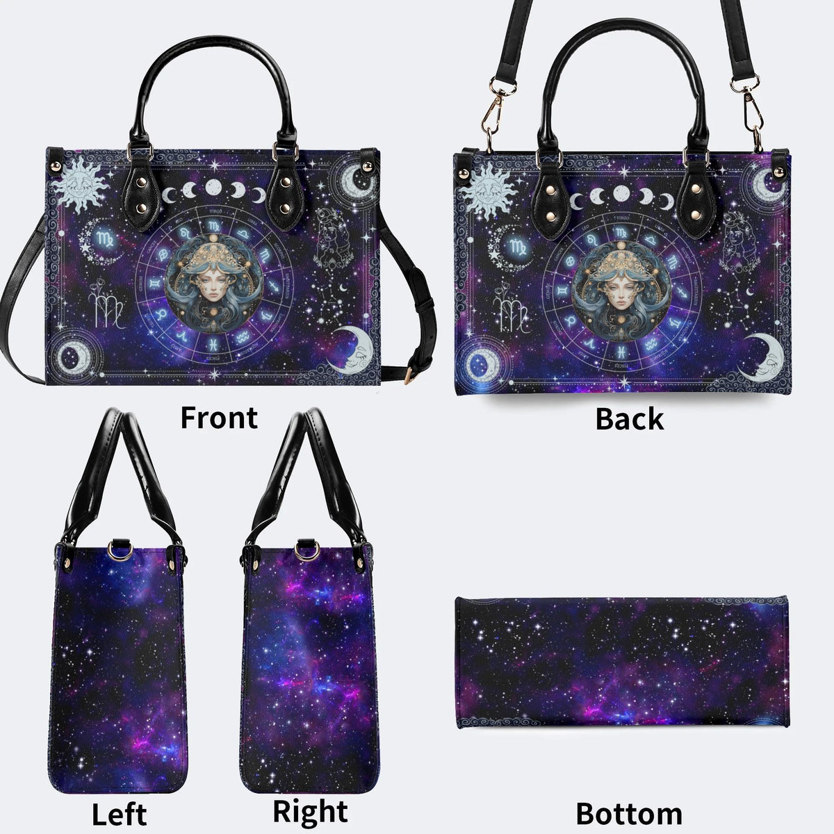 Virgo Starry Sky - Leather Handbag