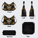 Sun And Moth Print - Leather Crossbody Bag