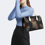 Snake&Tiger Print - Leather Handbag