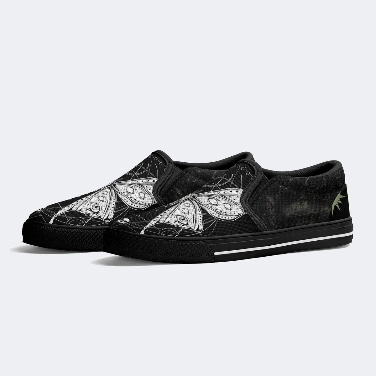 Unisex Death Moth Print - Slip On Shoes