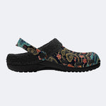 Irezumi Carp&Cherry blossom blizzardTraditional Cloud Print Fleece-Lined Clogs