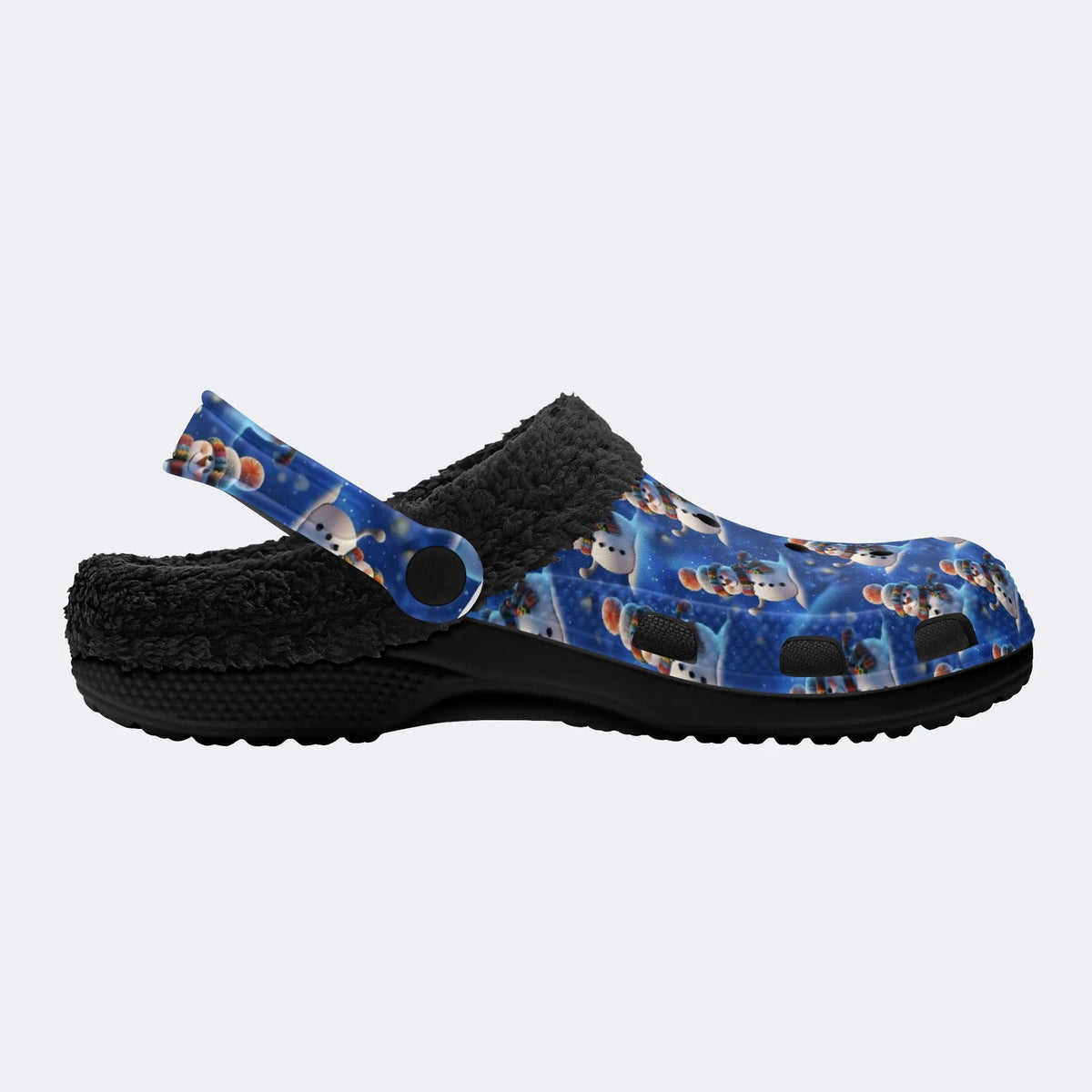 Fun Snowman Print - Fur Lined Slippers/Sandals