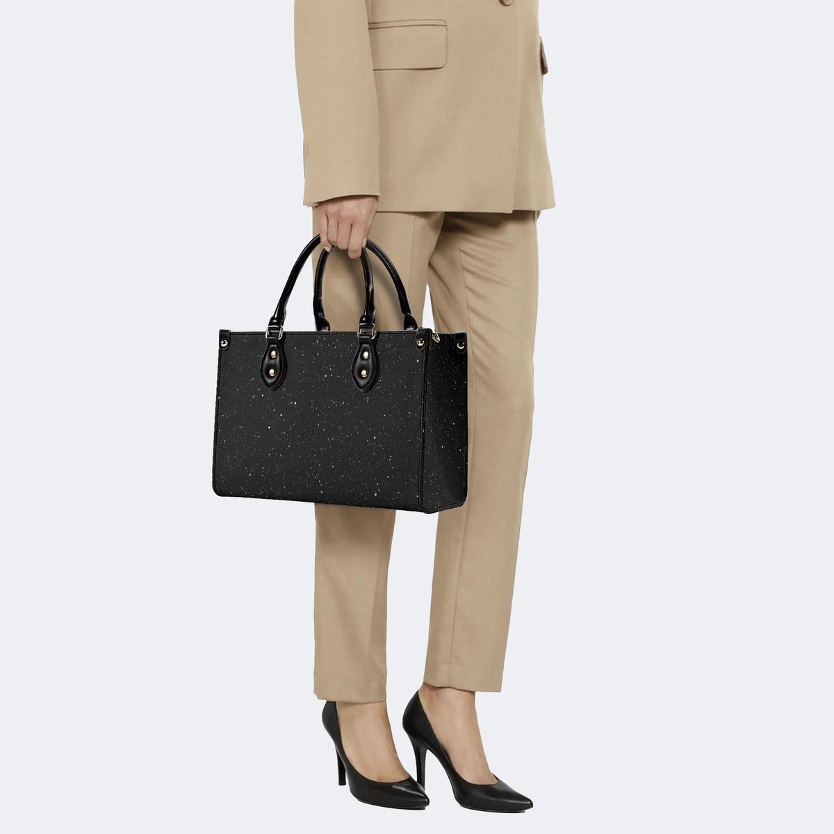 Starry Night Mushroom Moth Print - Leather Handbag