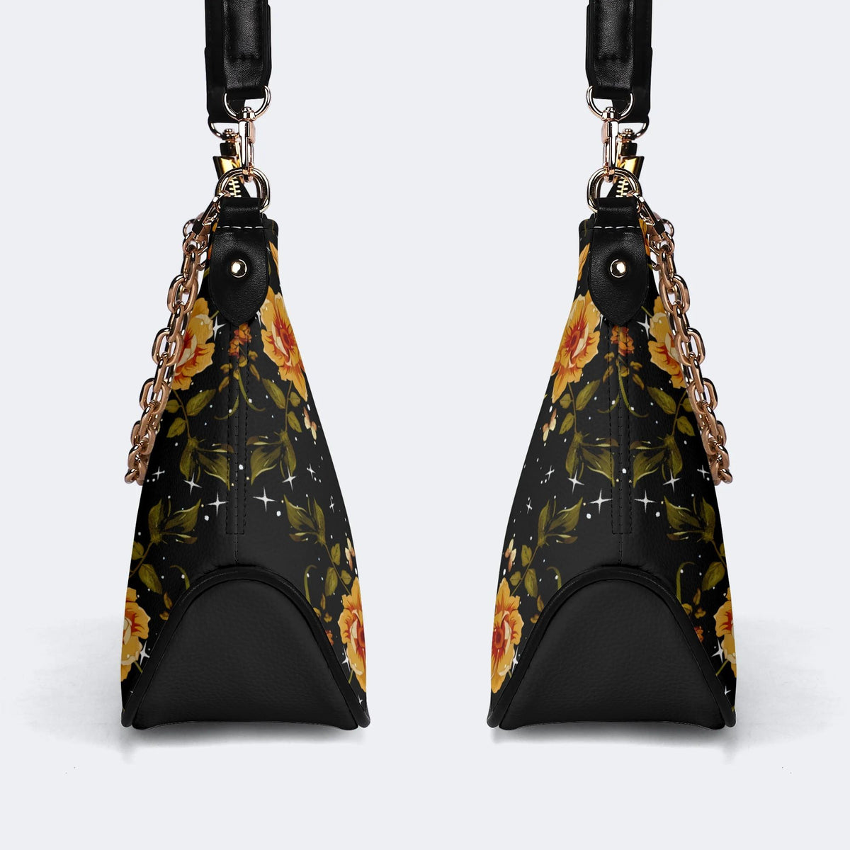 Sun And Moth Print - Leather Crossbody Bag