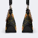 Sun And Moth Print - Leather Crossbody Bag