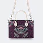 Death Moth Vintage Print - Leather Handbag