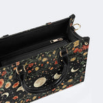 Starry Sky Over Flowers - Leather Handbag