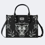 Unisex Tiger Print - Leather Handbag