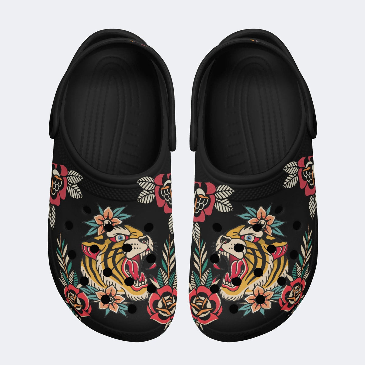 Flower Tiger Art Print - Slippers/Sandals