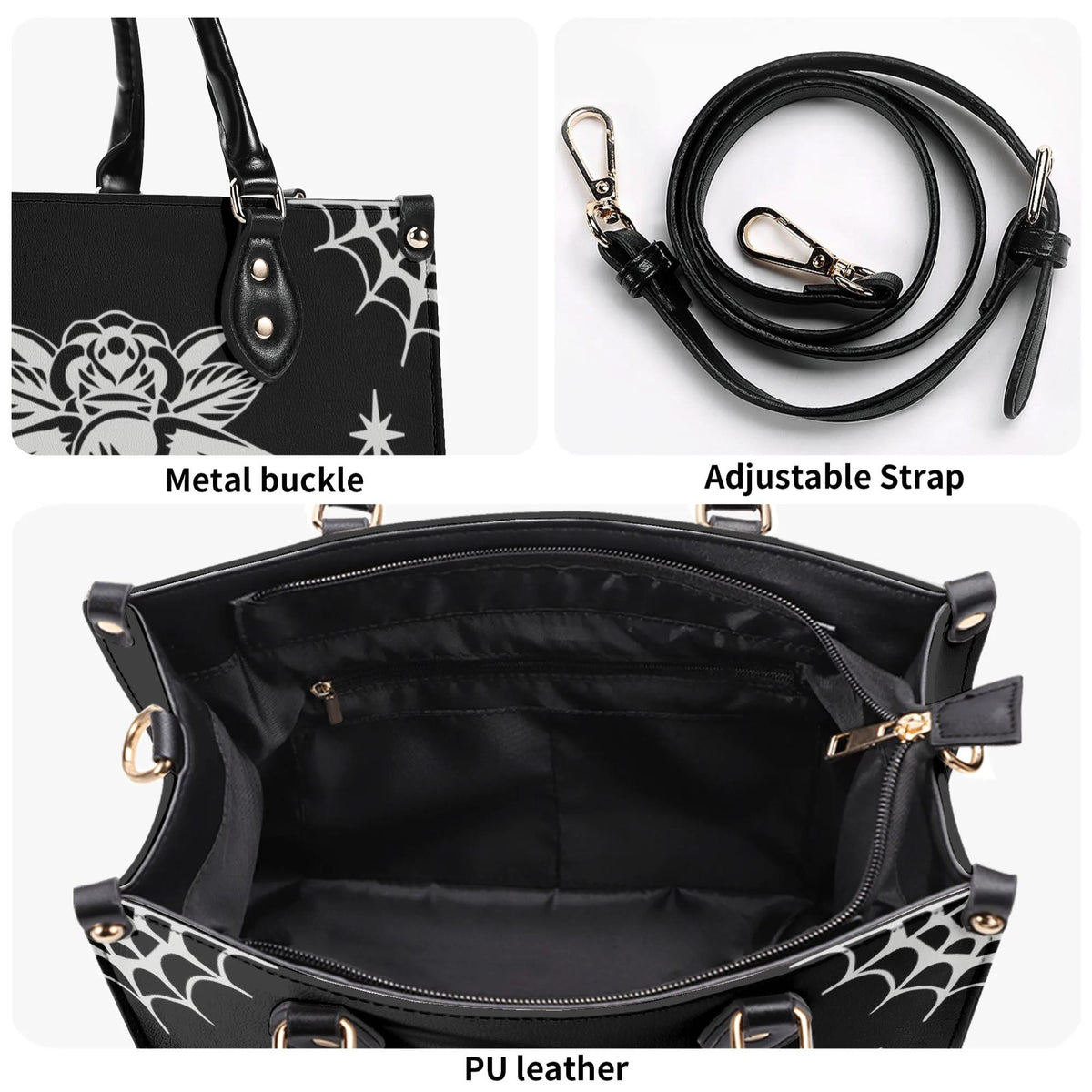 Gothic Eagle And Snake - Leather Handbag